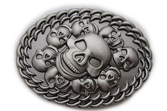 Men Women Dark Silver Metal Big Belt Buckle Fashion Skeleton Skulls Gothic Death