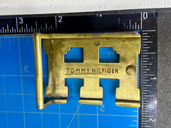Tommy Hilfiger Monogram TH American Clothing Brand Apparel BrassTone Belt Buckle