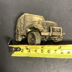 Vintage 70S Jeep Wrangler Brass Belt Buckle Made In USA M.B.C.I