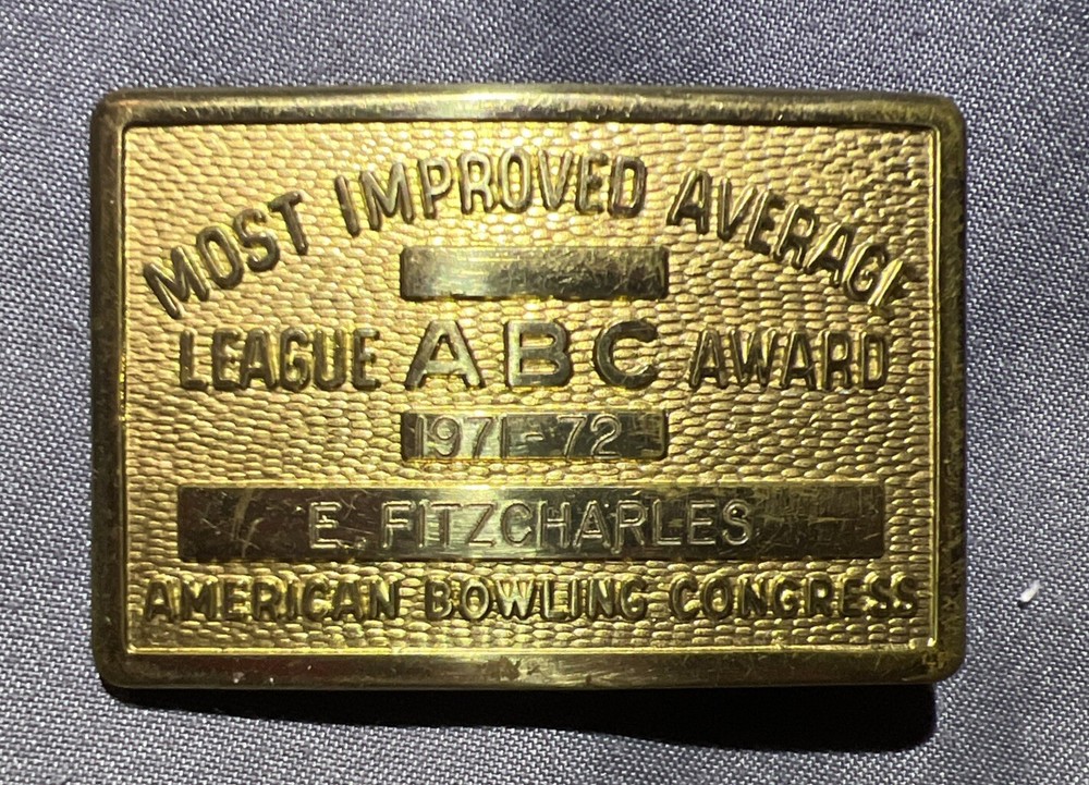 Vintage American Bowling Congress Most Improved Average League Award ABC Buckle