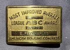 Vintage American Bowling Congress Most Improved Average League Award ABC Buckle