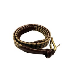 VTG Brighton Braided Brown Leather Belt Solid Brass Buckle Sz 34 Men&rsquo;s 90s USA