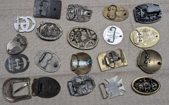vintage LOT OF 20 belt buckles WESTERN brass metal cowboy 1970s 1980&rsquo;s 1990&rsquo;s