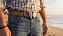 Men Silver Metal Western Belt Buckle Texas Lone Horn Cow Bull Attractive Look