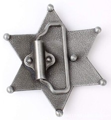 Pewter Sheriff Cop Star Badge Belt Buckle