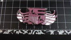 Collectible BRIGHT Finish STAINLESS STEEL Belt Buckle « WINGS, PINK ENAMEL »