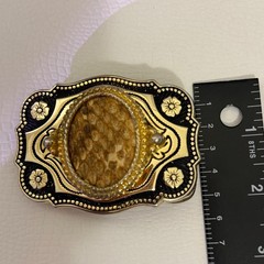 Unbranded Belt Buckle Unisex OS Gold Excellent Western Snakeskin Floral