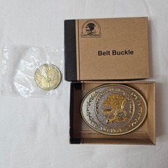 North American Hunting Club Life Member Belt Buckle & Whitetail Deer Medallion