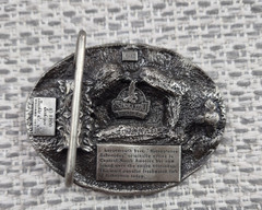 Vintage Siskiyou Belt Buckle Mens Pewter Bass Fishing 1986 Western Oval