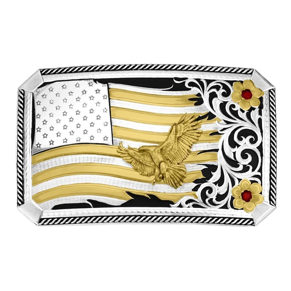 Montana Silversmiths Noble Pride American Made With Eagle Belt Buckle AM57910-1