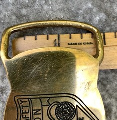 Vintage YUKON Public Safety Solid Brass Belt Buckle Police Fire Badge 2×3”