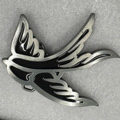 Black Bird Belt Buckle Swallow Flying Wings Metal Western Cowboy Biker
