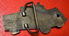 Cast Brass 1978 BARON BELT BUCKLE 6057 Antique FIRETRUCK PUMPER TRUCK ENGINE