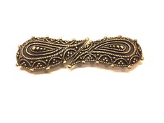 ETRO Antique Bronze Metal Beaded Paisley 1&Prime; Belt Buckle