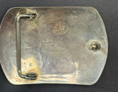 ROSCO SCOTT VINTAGE STERLING SILVER OVERLAY DEER BELT BUCKLE