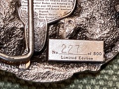 Western Belt Buckle Peach Capitol Rodeo 25th Kansas Rare 3D Cowboy Bronco Chute
