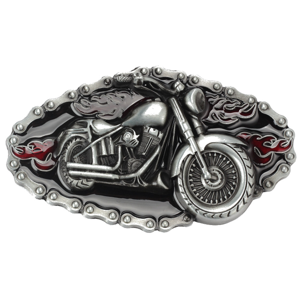 Motorcycle Belt Buckle Western Cowboy Motorcyclist (MOT-06)