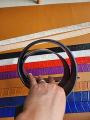 3.8CM Black 100% Genuine Leather Skin Men Belt Buckle-Handmade-Customize