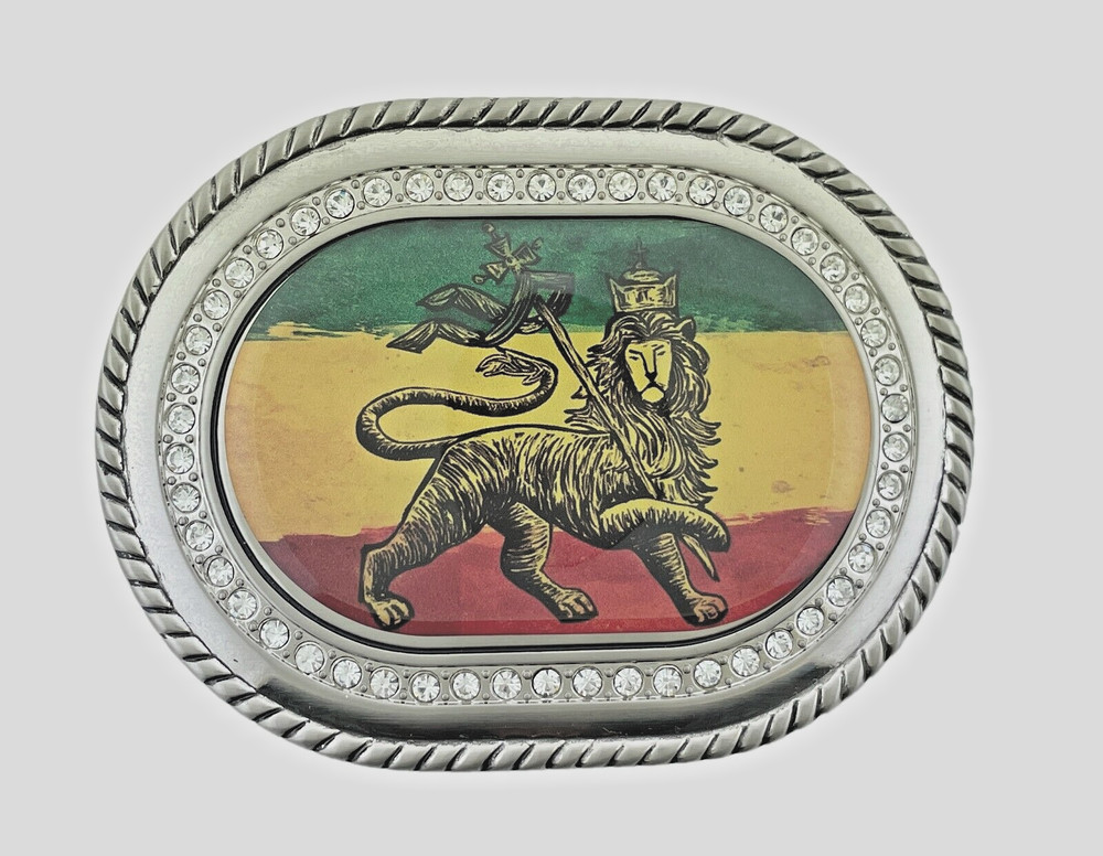 Reggae Rasta Belt Buckles Rastafarian Dub Music Culture Lion Judah Silver Bling