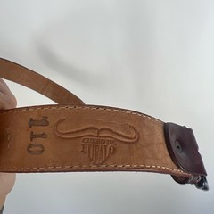 Brown Buffalo Leather Belt Cuero de Búfalo Brass Buckle Size 110 /47.5&Prime; x 1-3/8&Prime;