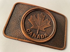 Vintage Canada Belt Buckle Maple Leaf Buckle Copper Metal Made By Century