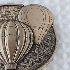 Vintage Belt Buckle Hot Air Balloon Award Design Metals Solid Brass Never Used