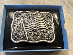 Nocona Mens Belt Buckle 3.5 x 2.75 in Flag Western Belt USA Rectangle