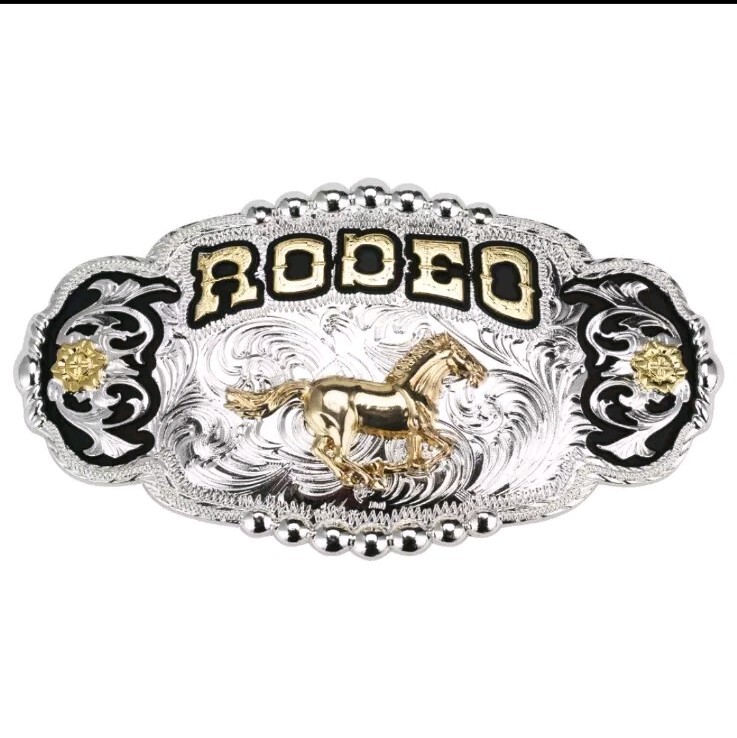Rodeo-themed belt buckles for men Western Cowboy Antique Style Buckle