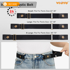 WHIPPY 2 Pack Buckle Free Comfortable Large Size: 32&Prime;-48&Prime;, A-black/Coffee