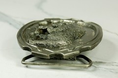 Grizzly Bear pewter belt buckle western vintage Siskiyou Buckle Co 1984