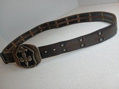 Fleur De Lis Iron Cross Belt Buckle Brushed Distress Metal With Levis BELT