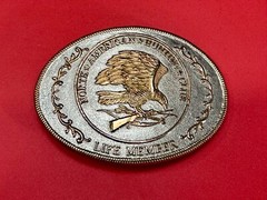 North American Hunting Club Life Member Eagle Vintage Two Tone Belt Buckle