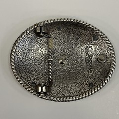 Nocona Western Belt Buckle Oval Longhorn Barbwire Brown Western Bull Skull Head