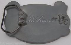 BELT BUCKLES Rocker Chick Flaming Guitar D. Vicente Silver Rectangle Music NWOT!