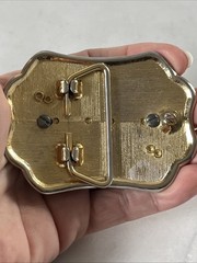 Hand Etched Belt Buckle With Clipper Ship Whales Hawaii Nautical