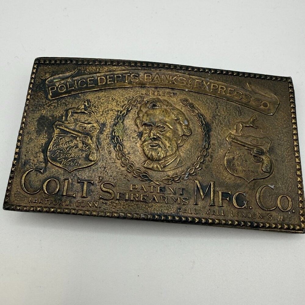 Nice Vintage Colt&rsquo;s Mfg. Co. Police Dept&rsquo;s Bank&rsquo;s Express Co. Belt Buckle