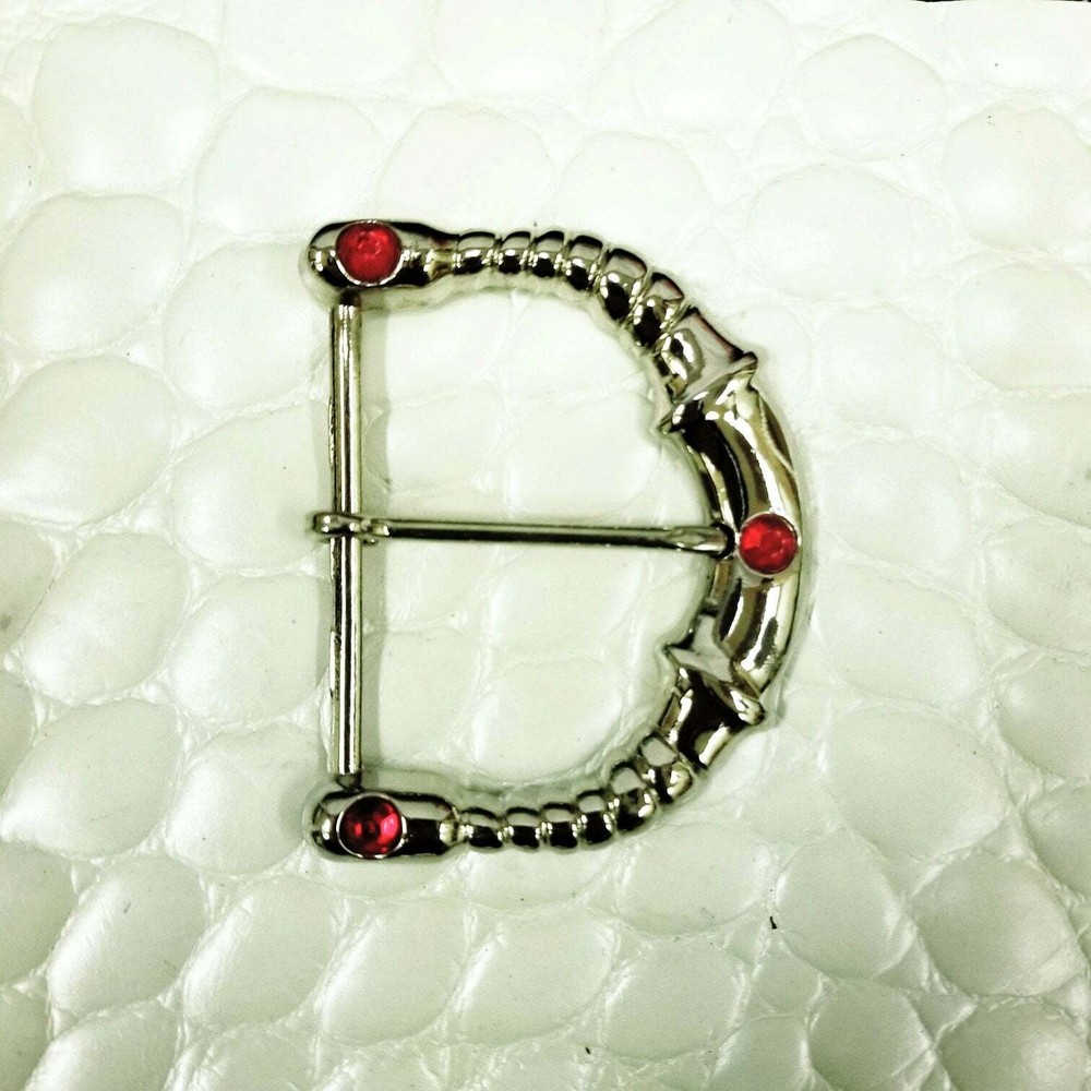 2&Prime; 50mm Exclusive Red Acrylic Jeweled Bright Finish Belt Buckle