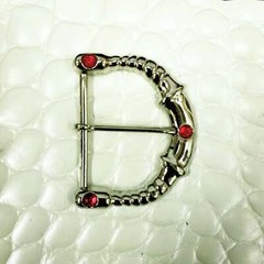 2&Prime; 50mm Exclusive Red Acrylic Jeweled Bright Finish Belt Buckle