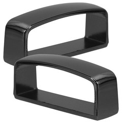 2Pcs Durable Zinc Alloy Belt Loop Keepers for Sewing Dark Grey Metal Buckles