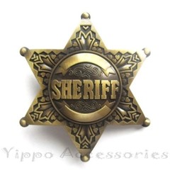 Bronze Sheriff Badge Star Metal Fashion Belt Buckle