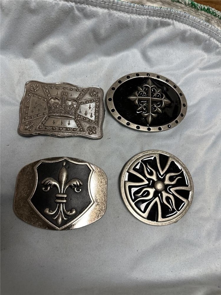 Four Vintage Unique Symbols Belt Buckles
