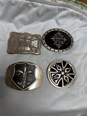 Four Vintage Unique Symbols Belt Buckles