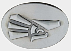Hecho en Mexico Belt Buckle Antiqued Gray Metal Super Mexican Hecho Eagle Logo