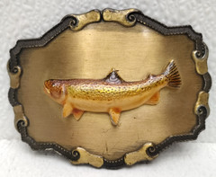 VTG. Belt Buckle Rainbow Trout Fish Western BeltBuckle Metal