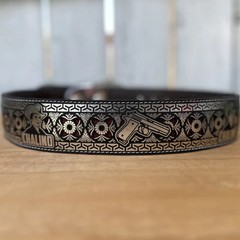 Genuine Laser Cut Leather Chalino Western Belt with Removable Buckle – Silver