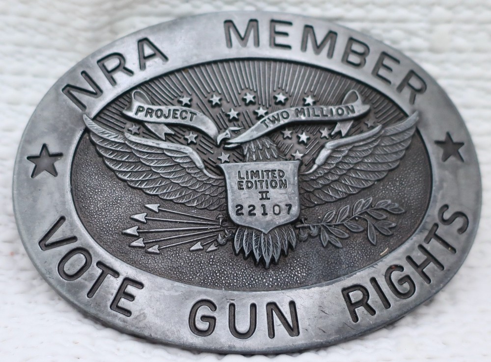 Vintage NRA Member Pewter Belt Buckle Project Two Million Limited Edition II