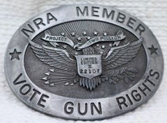 Vintage NRA Member Pewter Belt Buckle Project Two Million Limited Edition II
