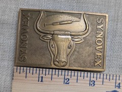 vintage 1970s belt buckle WESTERN cow bull COWBOY rancher FARMING brass