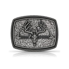 Montana Silversmiths Attitude Hunting Trophy Deer Skull Western Belt Buckle