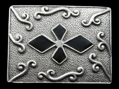 RJ11170 REALLY COOL **DIAMOND** FASHION ART PEWTER BELT BUCKLE